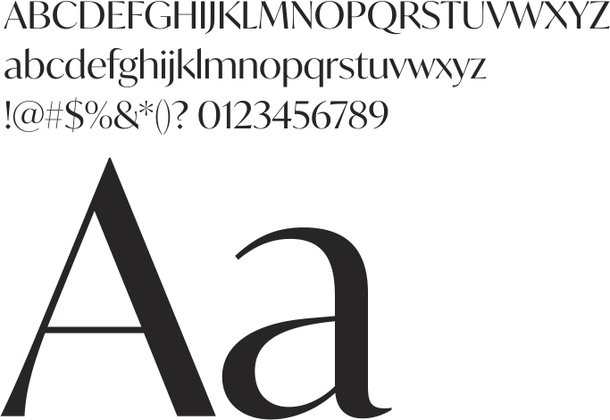 Amostra da IvyPresto Display: alfabeto e Aa